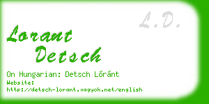 lorant detsch business card
